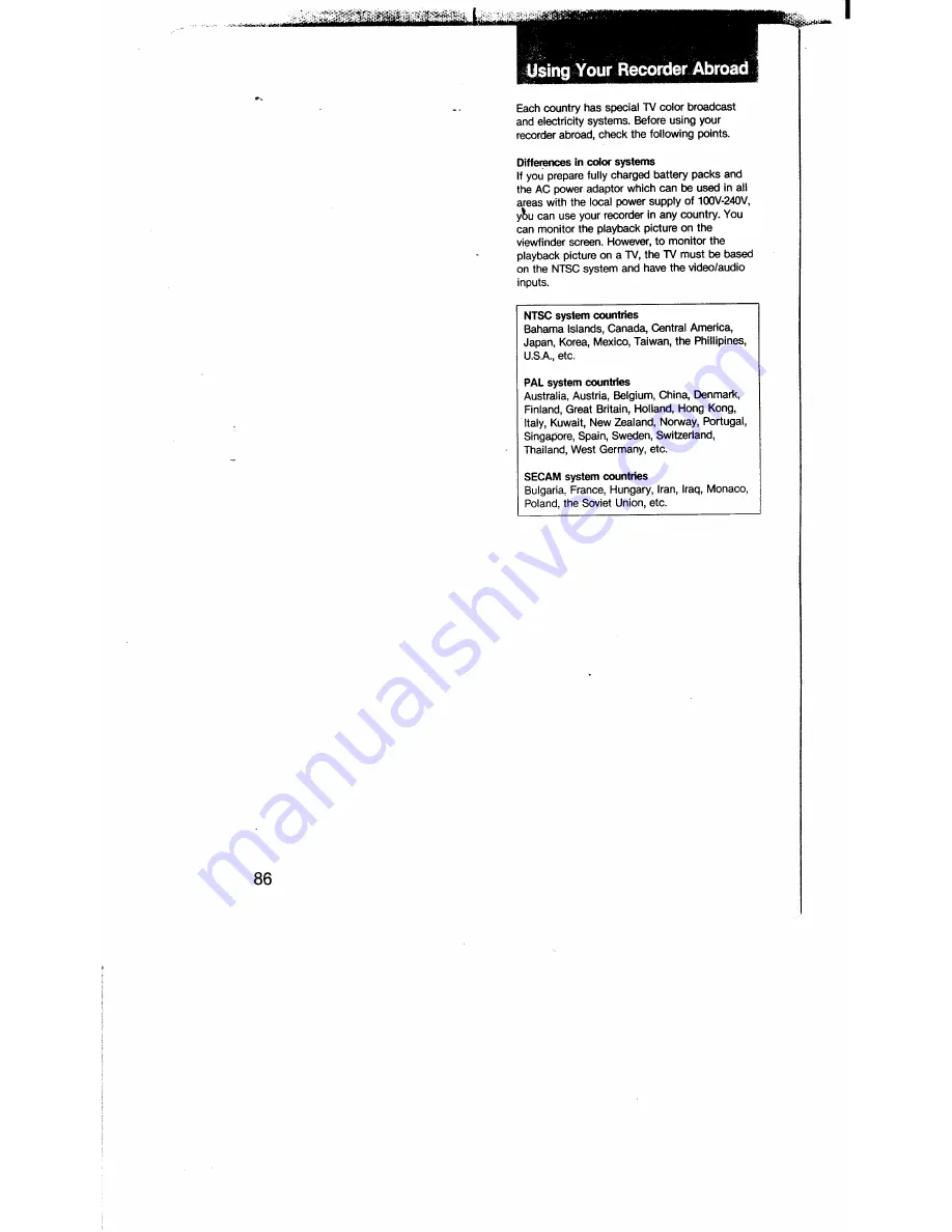 Sony Handycam CCD-F40 Operating Instructions Manual Download Page 86