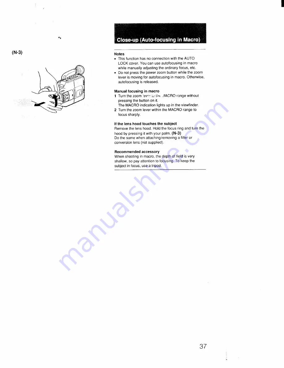 Sony Handycam CCD-F55 Operating Instructions Manual Download Page 37