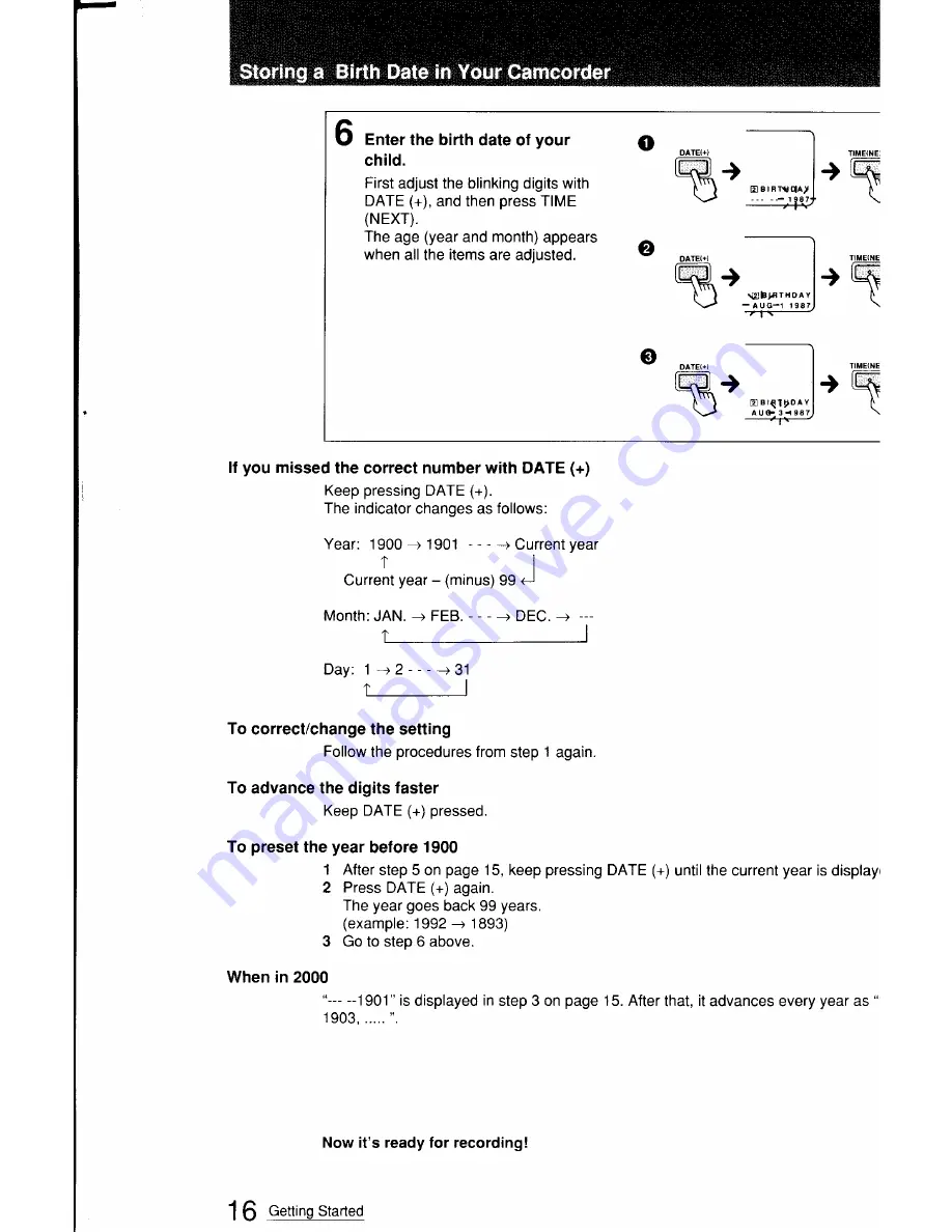 Sony Handycam CCD-FX411 Operation Manual Download Page 16