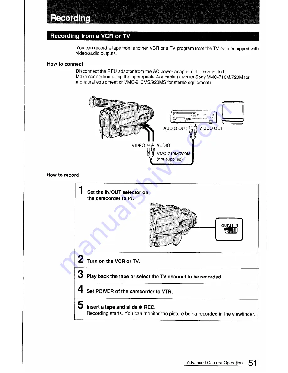 Sony Handycam CCD-FX411 Скачать руководство пользователя страница 51