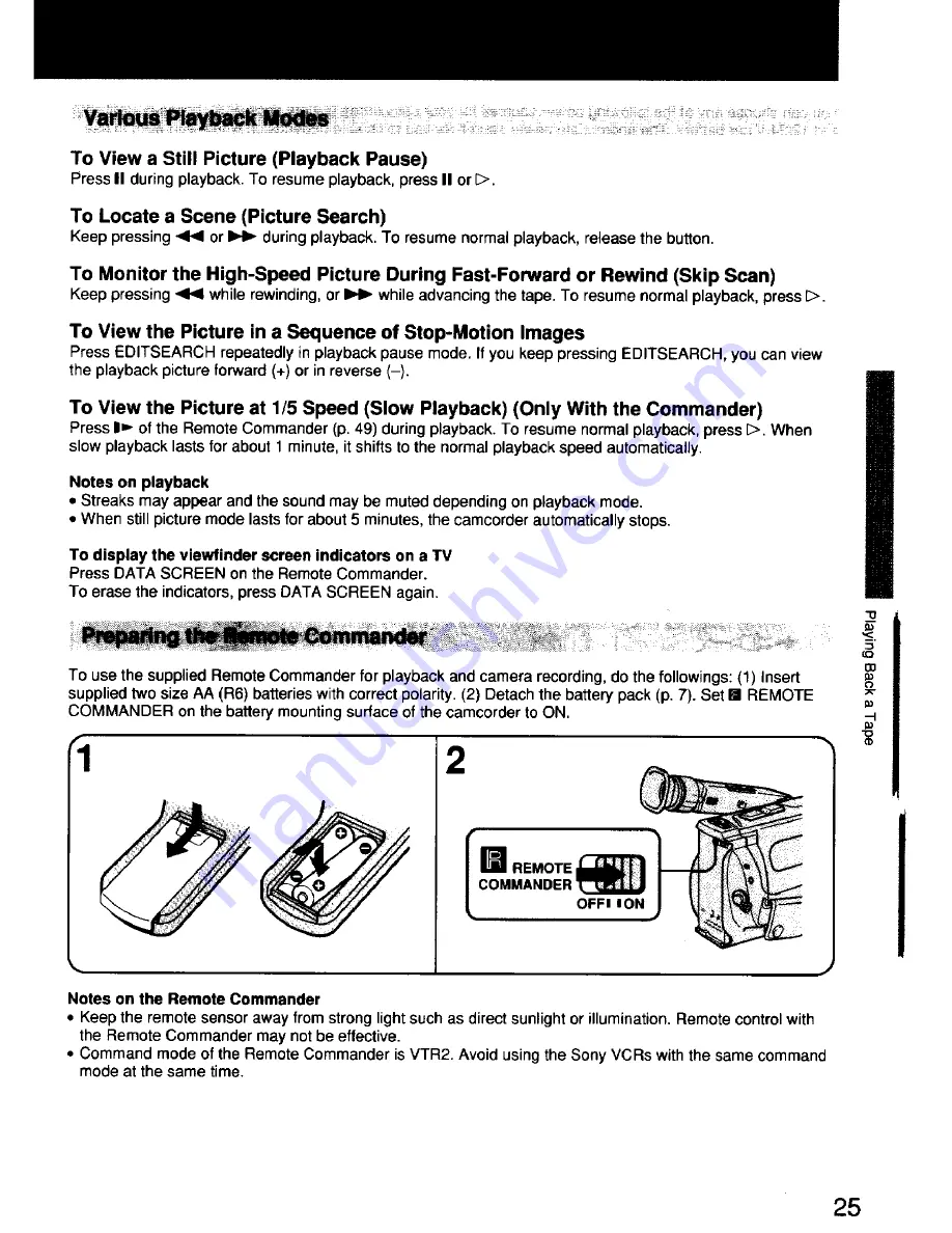 Sony Handycam CCD-FX525 Operation Manual Download Page 25