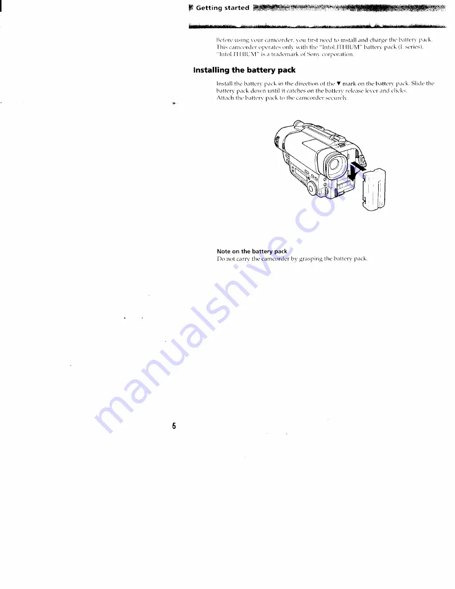 Sony Handycam CCD-TR315 Скачать руководство пользователя страница 6