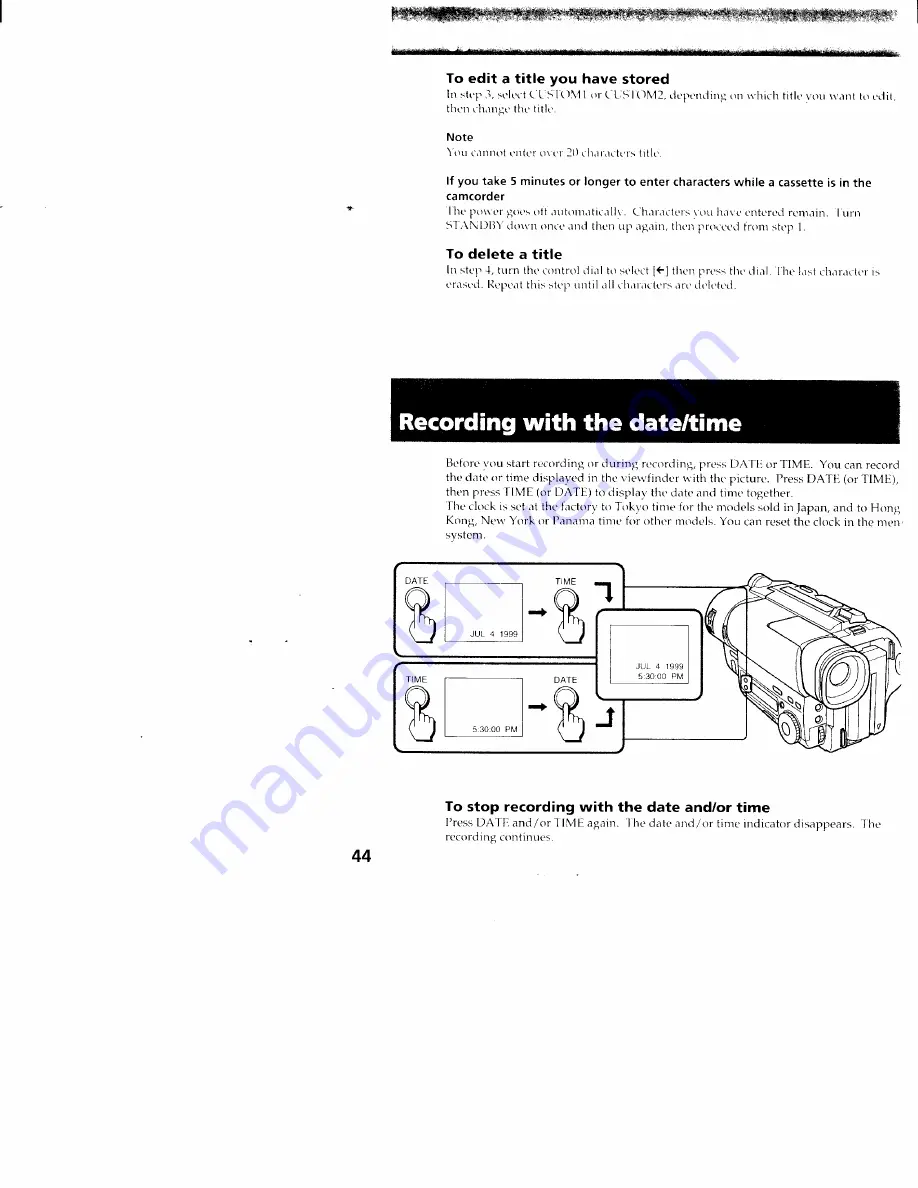 Sony Handycam CCD-TR315 Скачать руководство пользователя страница 45