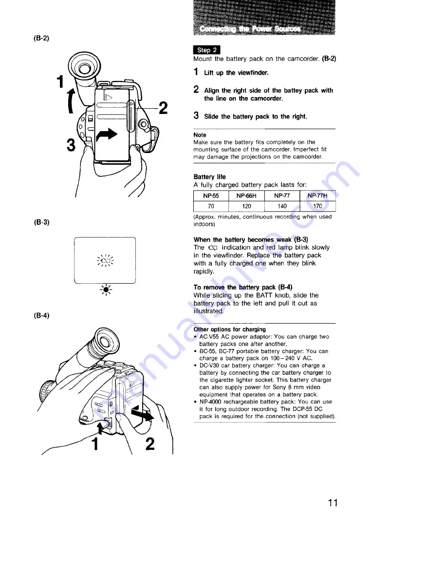 Sony Handycam CCD-TR4 Operating Instructions Manual Download Page 11