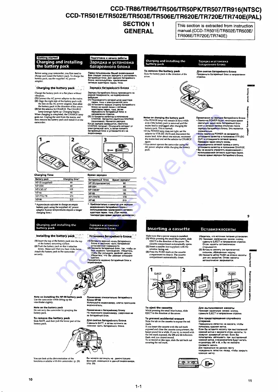 Sony Handycam CCD-TR501E Service Manual Download Page 7