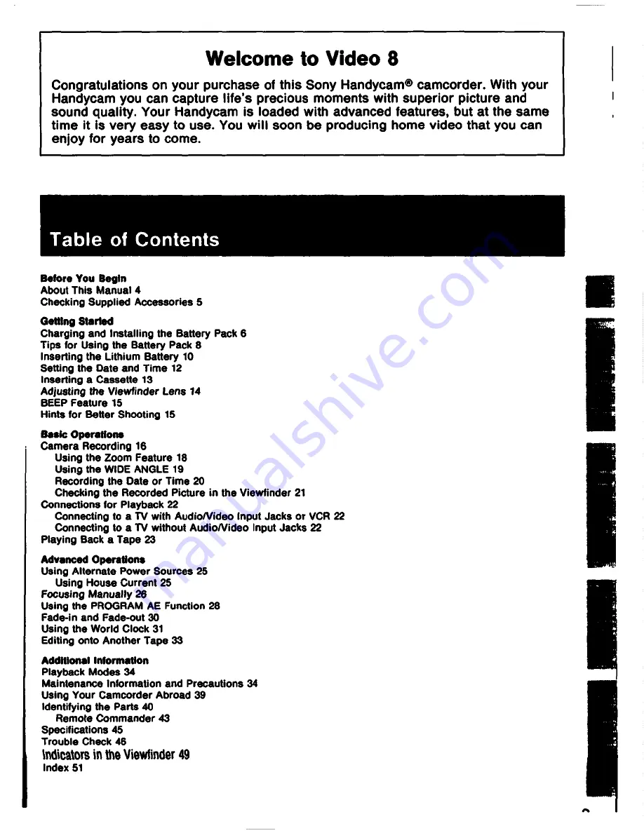 Sony Handycam CCD-TR61 Operation Manual Download Page 3