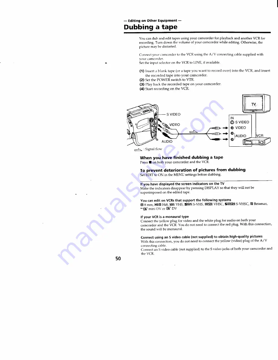 Sony Handycam CCD-TRV66 Скачать руководство пользователя страница 50