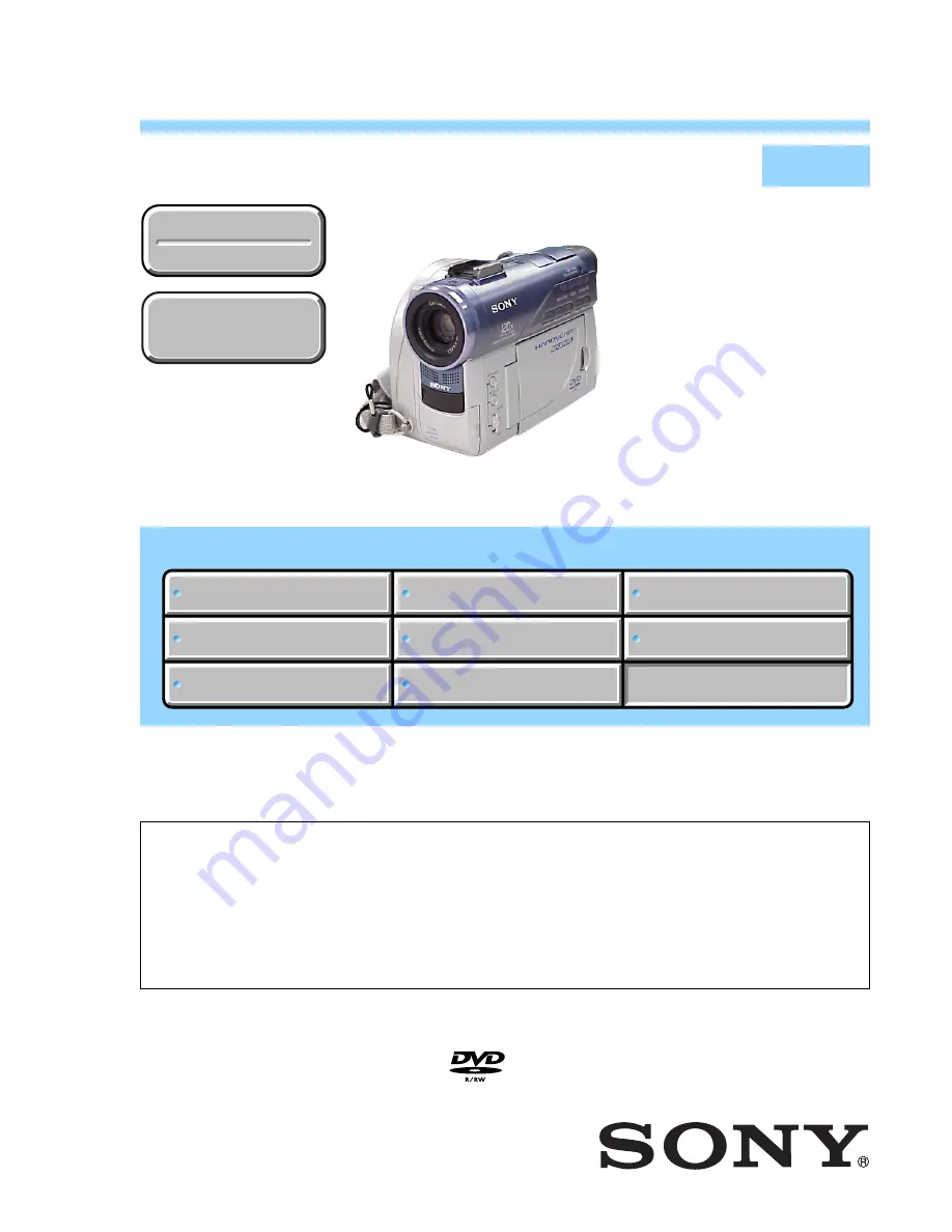 Sony Handycam DCR-DVD100 Service Manual Download Page 1