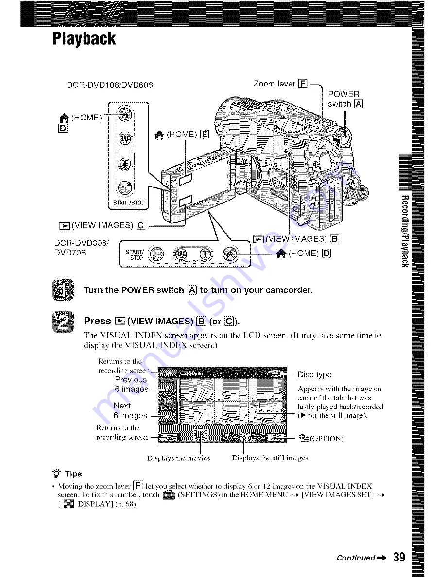 Sony Handycam DCR-DVD308 Скачать руководство пользователя страница 39