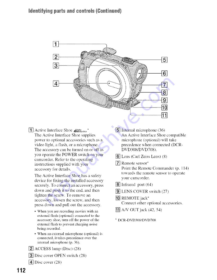 Sony Handycam DCR-DVD308 Скачать руководство пользователя страница 112