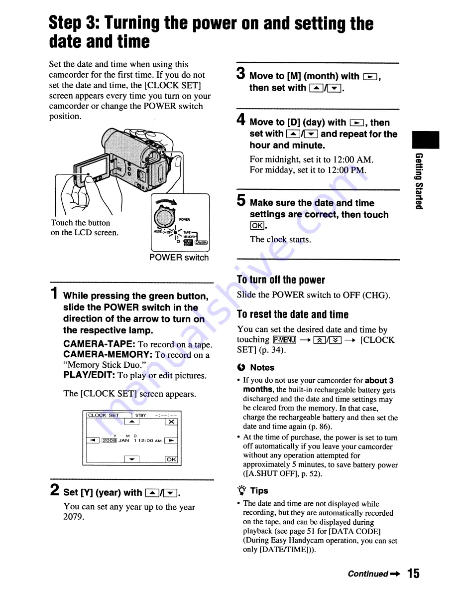 Sony Handycam DCR-HC62 Скачать руководство пользователя страница 15