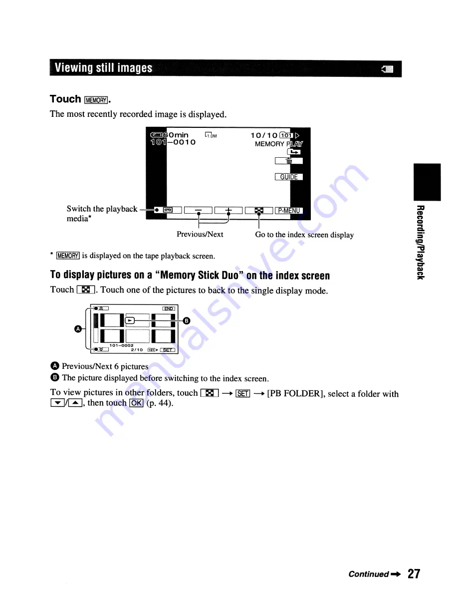 Sony Handycam DCR-HC62 Operating Manual Download Page 27