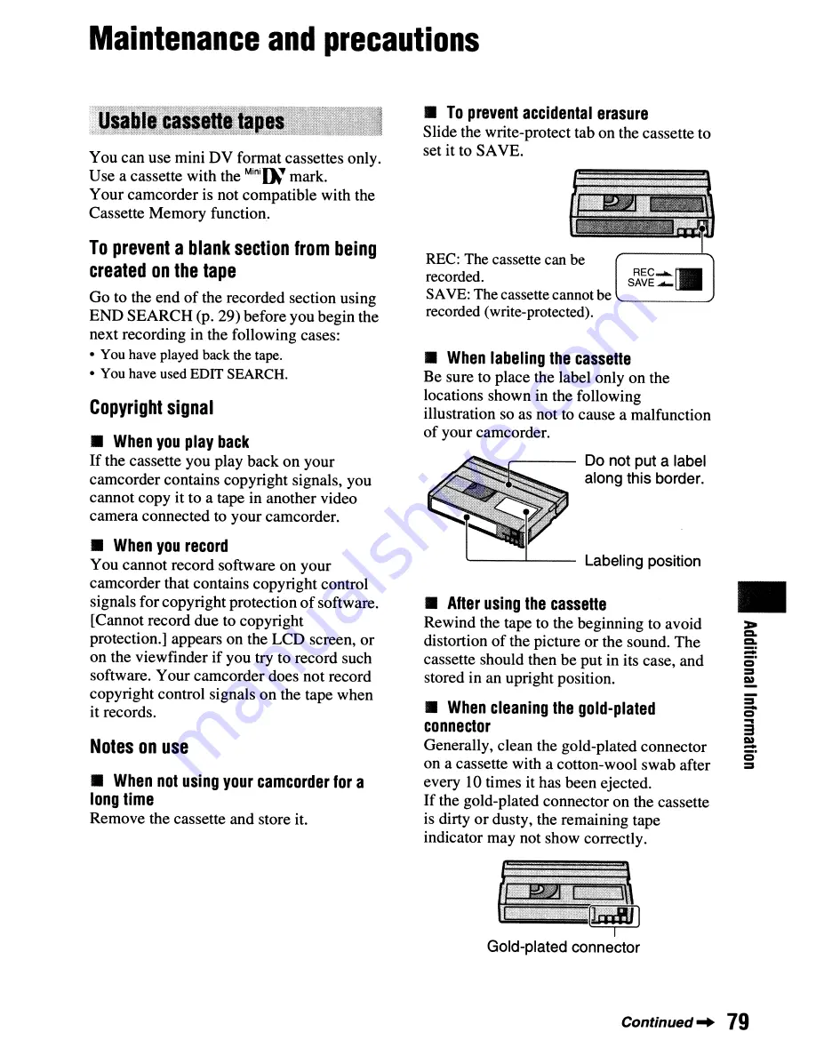 Sony Handycam DCR-HC62 Operating Manual Download Page 79