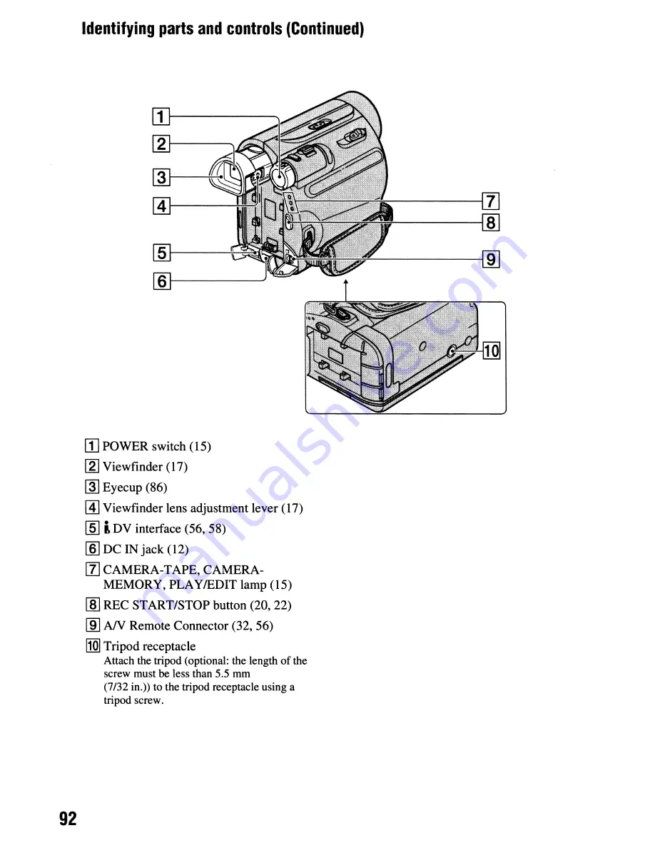 Sony Handycam DCR-HC62 Operating Manual Download Page 92