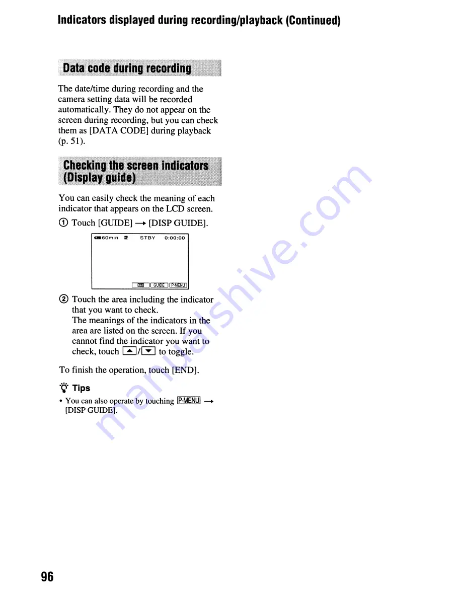 Sony Handycam DCR-HC62 Operating Manual Download Page 96