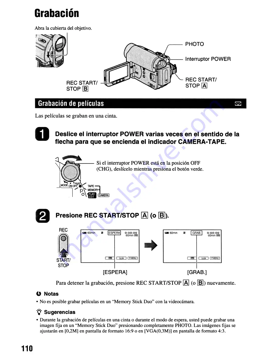 Sony Handycam DCR-HC62 Operating Manual Download Page 110