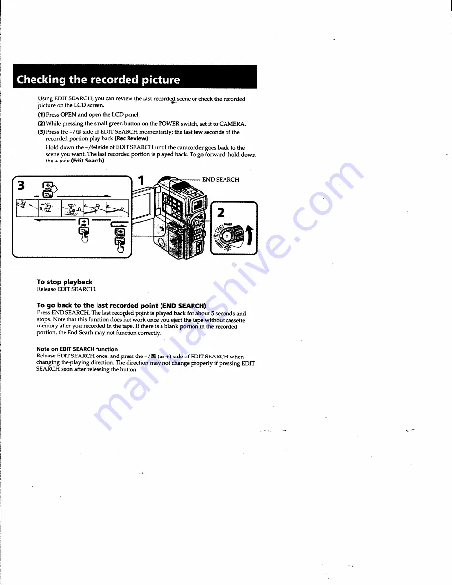 Sony Handycam DCR-PC1 Operating Instructions Manual Download Page 20