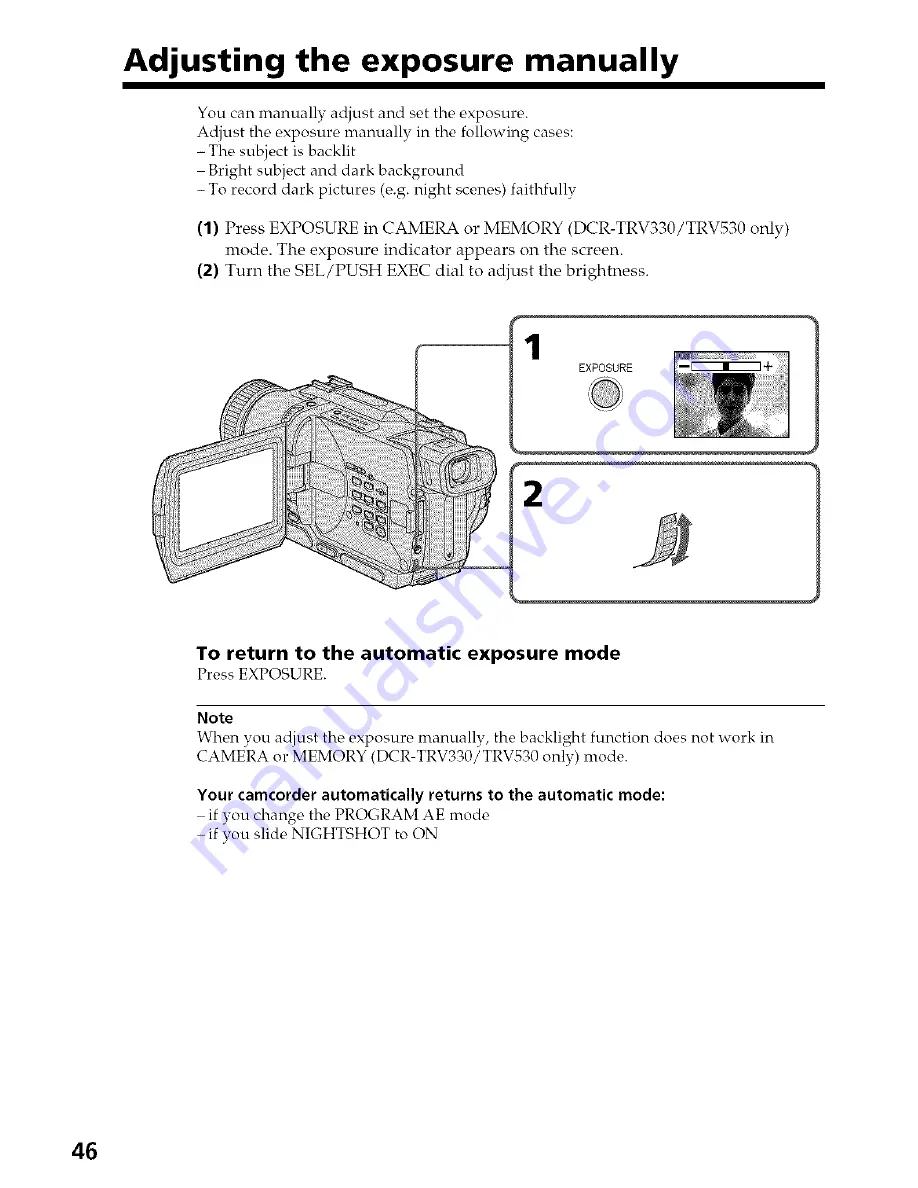 Sony HANDYCAM DCR-TRV230 Operating Instructions Manual Download Page 46