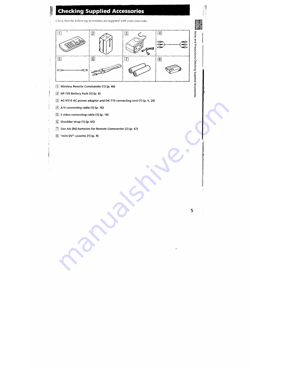 Sony Handycam DCR-VX700 Скачать руководство пользователя страница 5