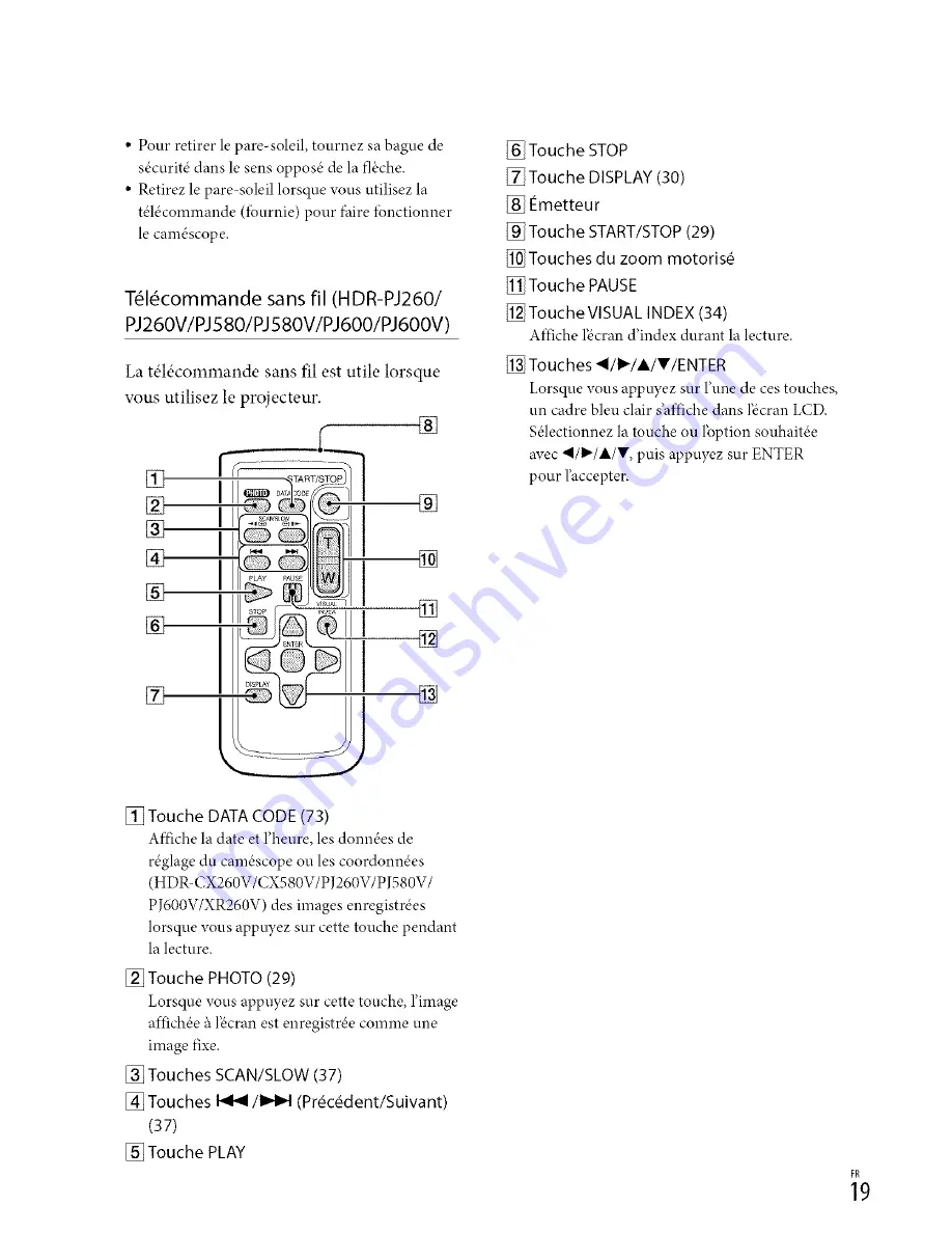 Sony Handycam HDR-CX250 Owner'S Manual Download Page 19