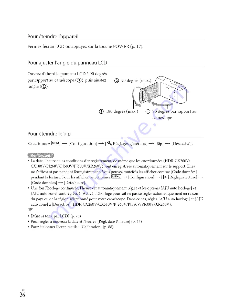 Sony Handycam HDR-CX250 Owner'S Manual Download Page 26