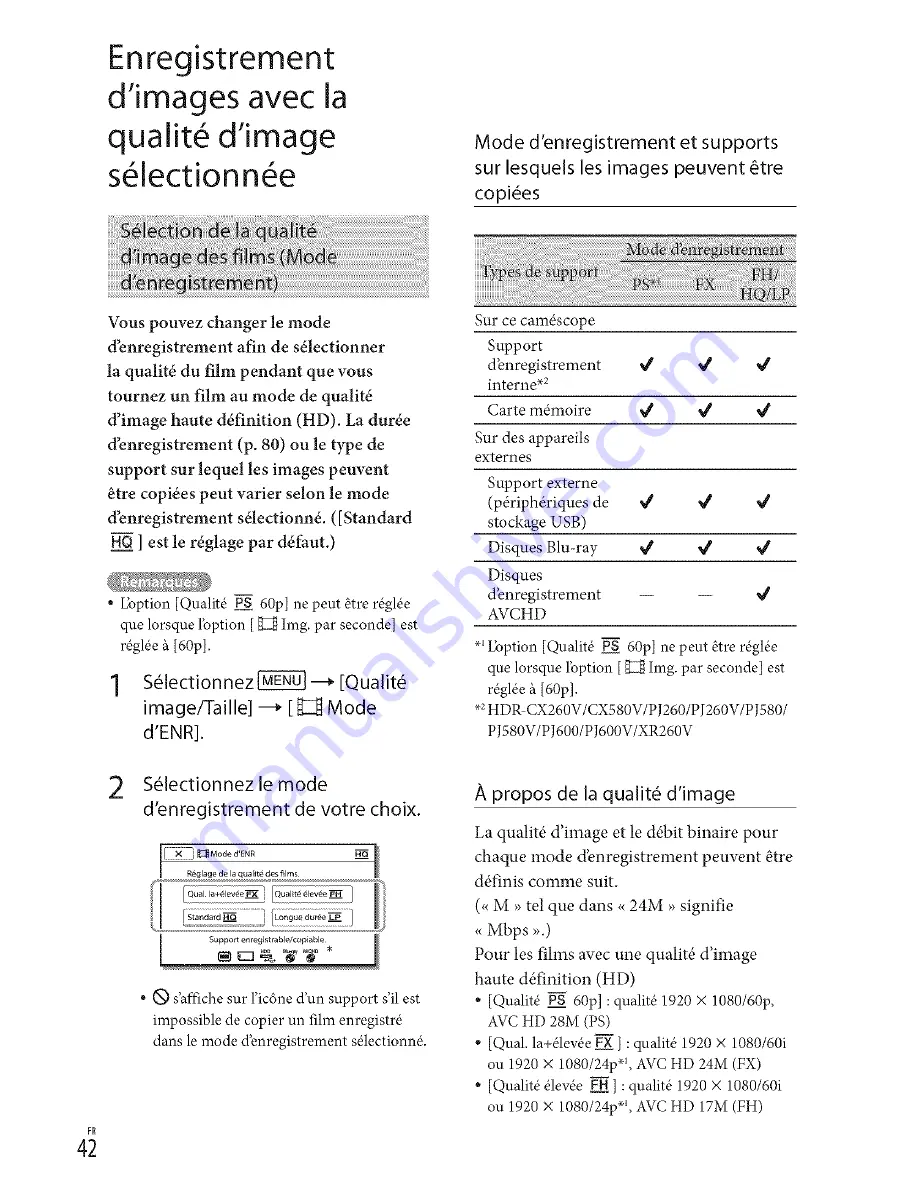 Sony Handycam HDR-CX250 Owner'S Manual Download Page 42