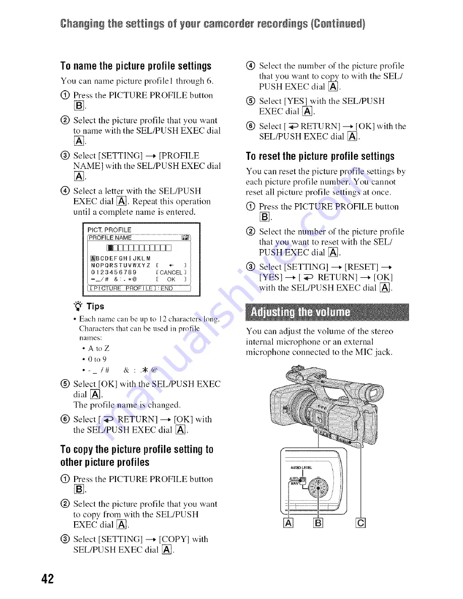 Sony Handycam HDR-FX1000 Скачать руководство пользователя страница 42