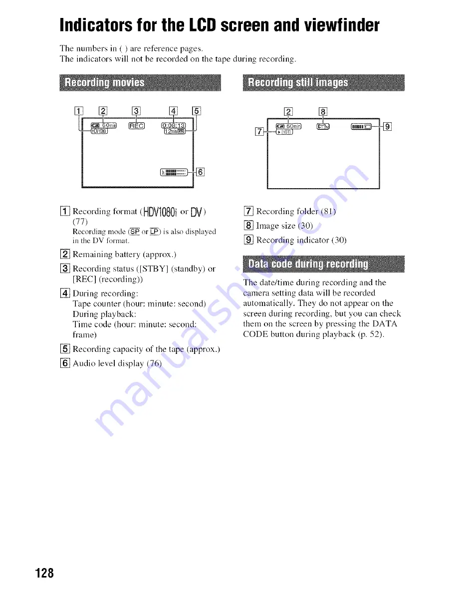 Sony Handycam HDR-FX1000 Operating Manual Download Page 128