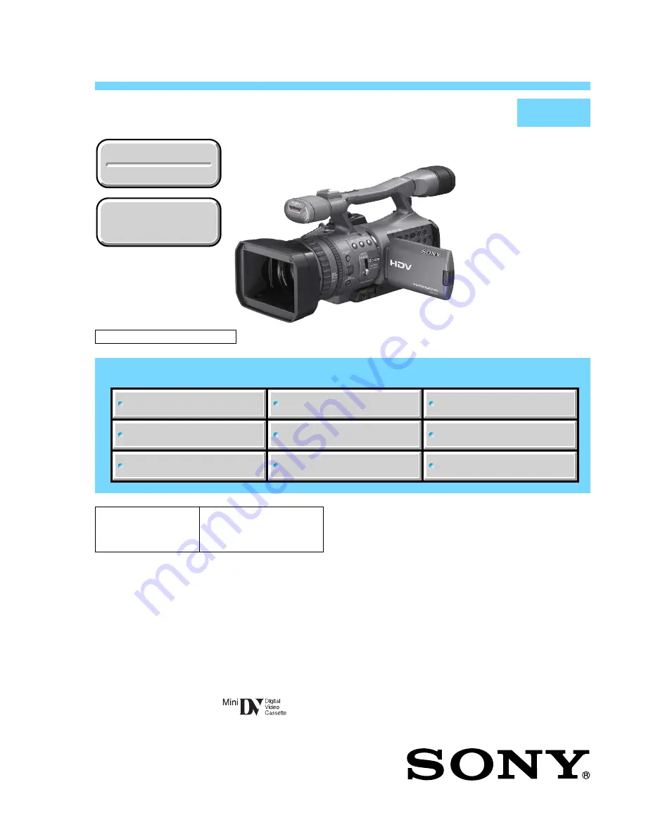 Sony Handycam HDR-FX7 Service Manual Download Page 1