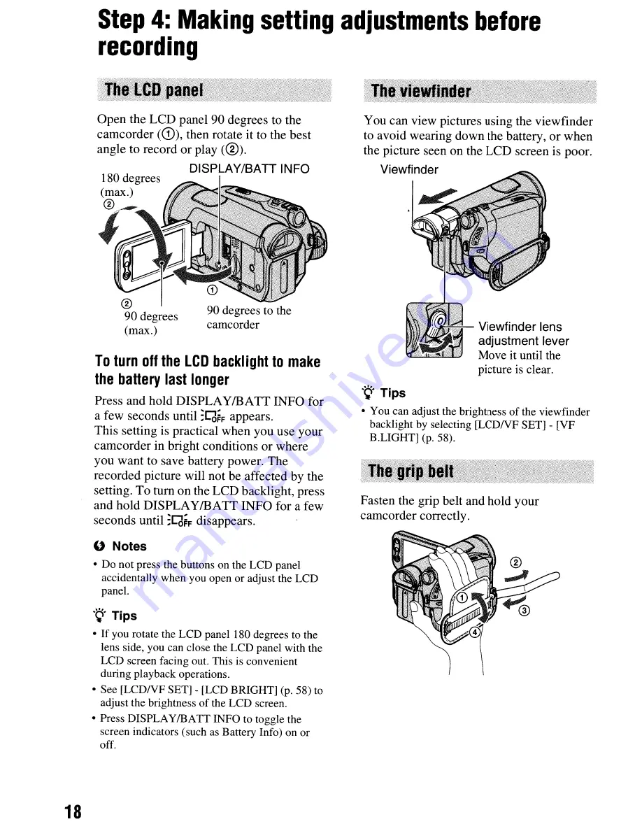 Sony Handycam HDR-HC9 Operating Manual Download Page 18