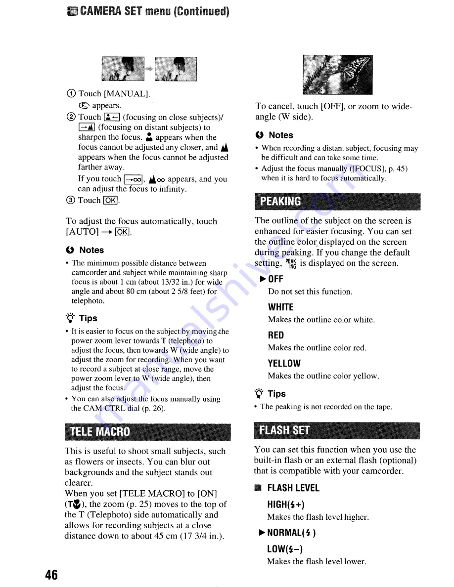 Sony Handycam HDR-HC9 Operating Manual Download Page 46