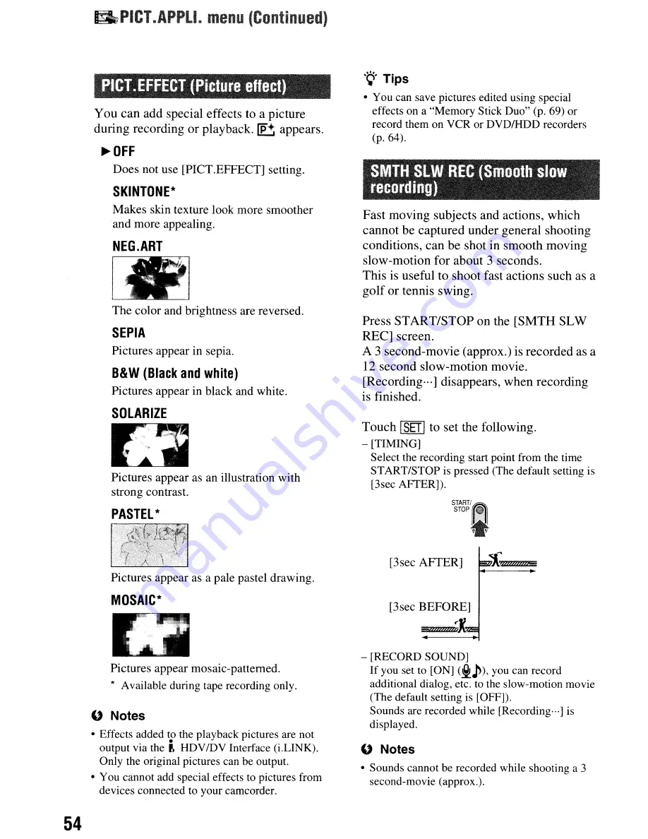 Sony Handycam HDR-HC9 Operating Manual Download Page 54