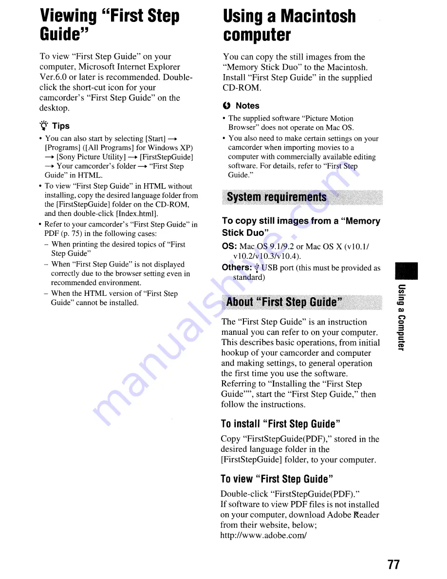 Sony Handycam HDR-HC9 Operating Manual Download Page 77