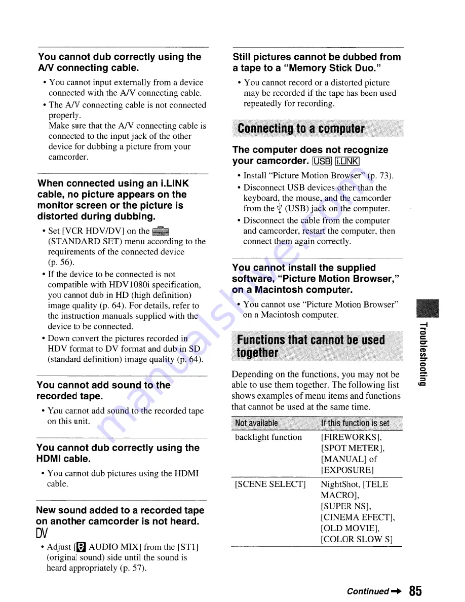 Sony Handycam HDR-HC9 Operating Manual Download Page 85