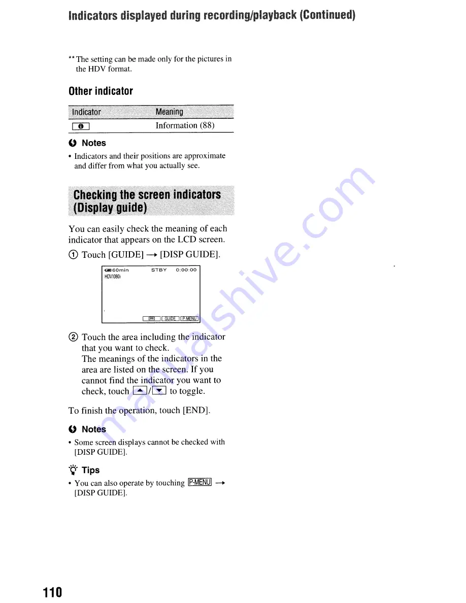 Sony Handycam HDR-HC9 Operating Manual Download Page 110