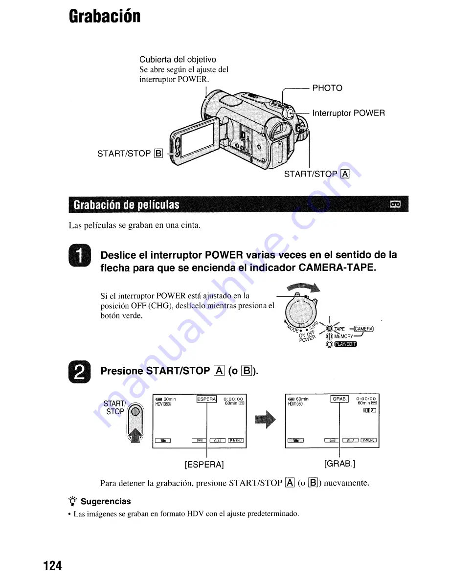 Sony Handycam HDR-HC9 Operating Manual Download Page 124