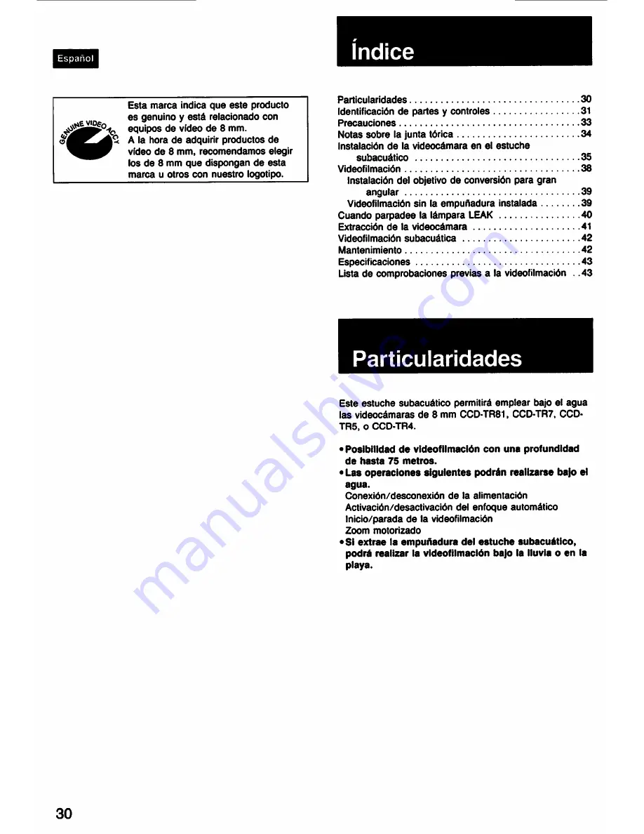 Sony Handycam MPK-TRS Operating Instructions Manual Download Page 30