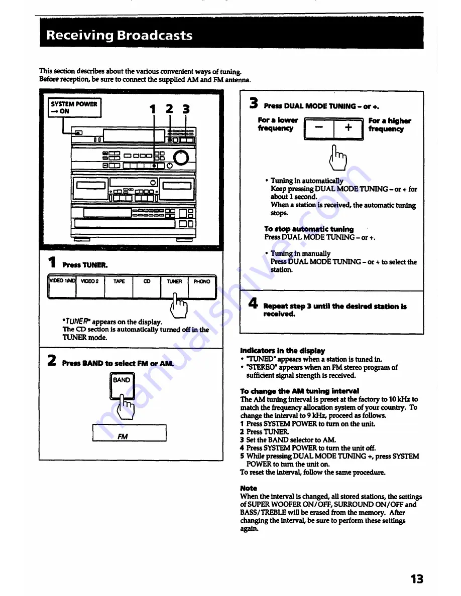 Sony HCD-541 Primary Скачать руководство пользователя страница 13