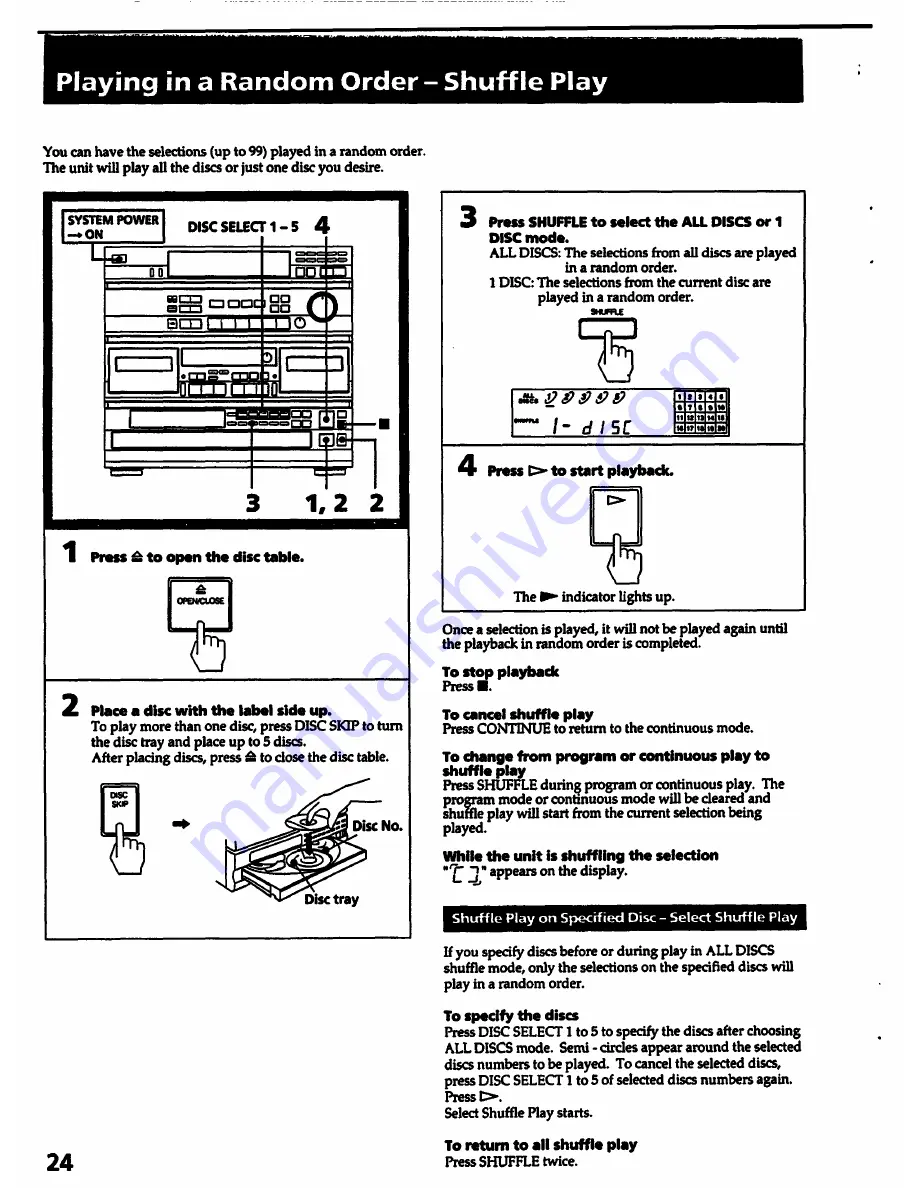 Sony HCD-541 Primary Operating Instructions Manual Download Page 24