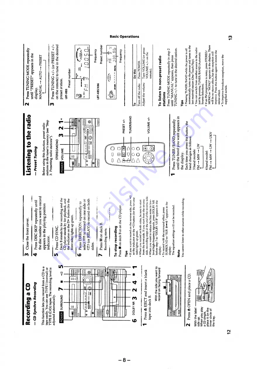 Sony HCD-xb5 Service Manual Download Page 8