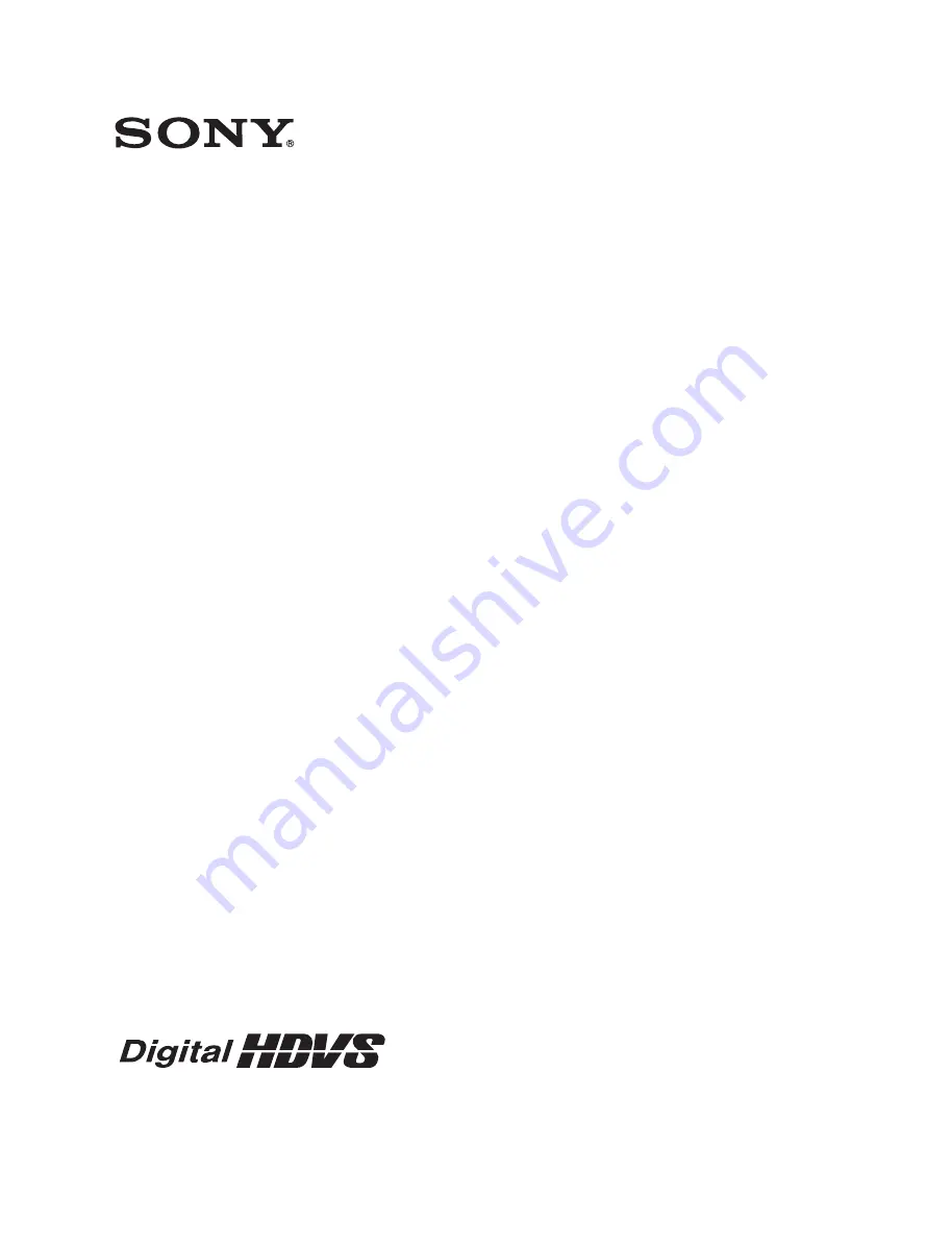 Sony HDC2400 Operation Manual Download Page 1