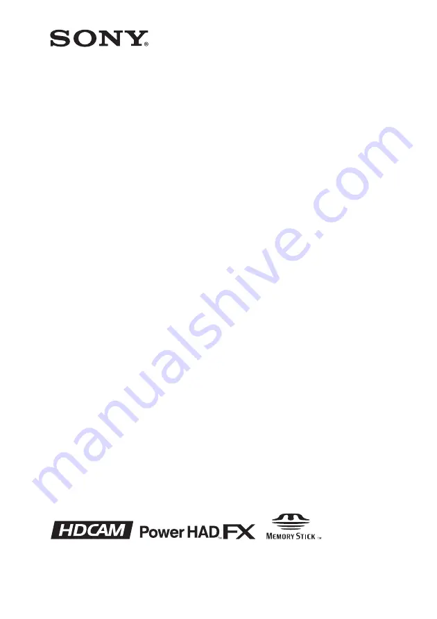 Sony HDW-650 Operation Manual Download Page 1