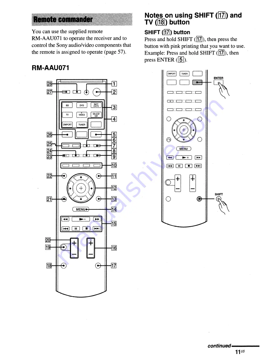 Sony HT-SF470 Operating Instructions Manual Download Page 11