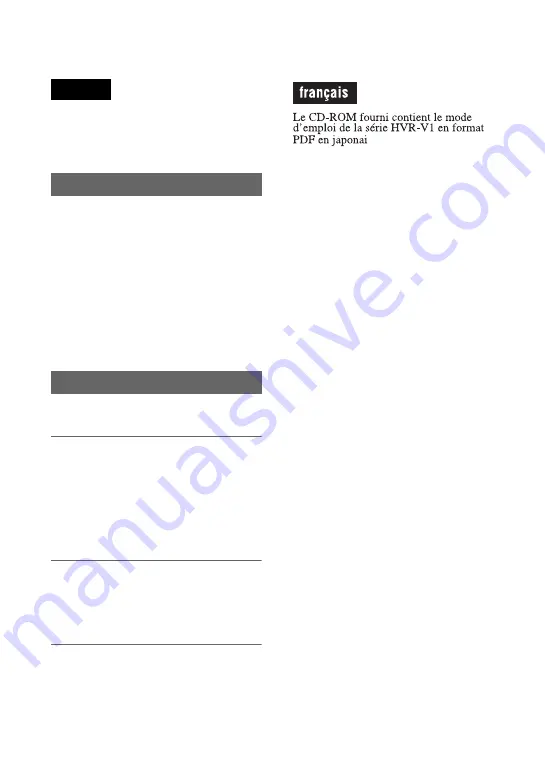 Sony HVR-V1N Operating Manual Download Page 12