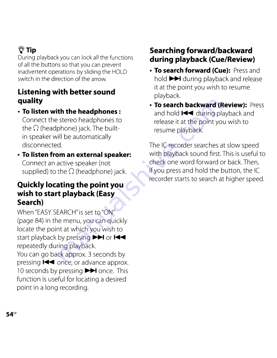 Sony ICD-SX700 Operating Instructions Manual Download Page 54