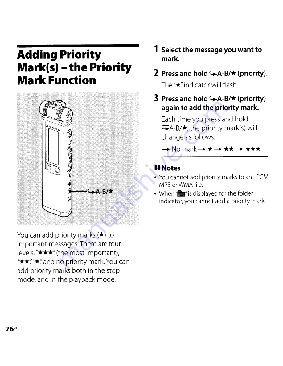 Sony ICD-SX700 Operating Instructions Manual Download Page 76