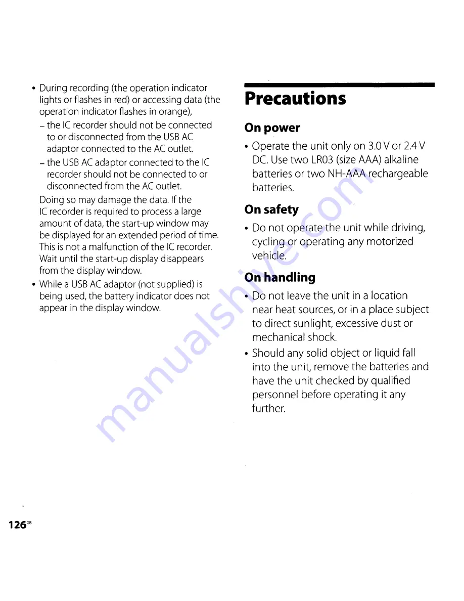 Sony ICD-SX700 Operating Instructions Manual Download Page 126