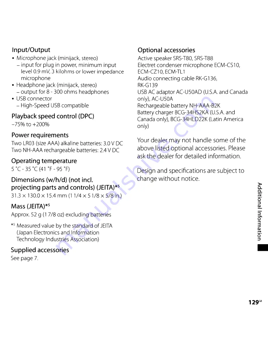 Sony ICD-SX700 Operating Instructions Manual Download Page 129