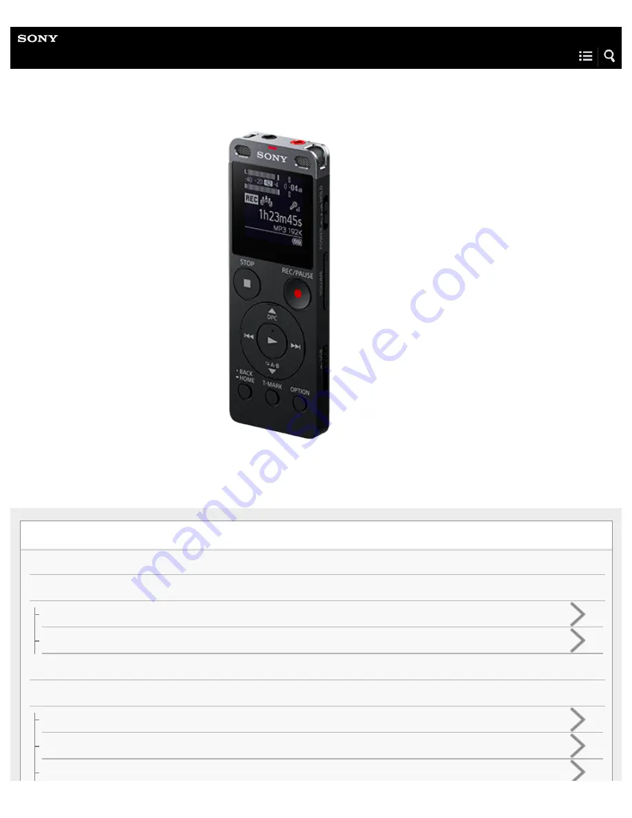 Sony ICD-UX560 Help Manual Download Page 1