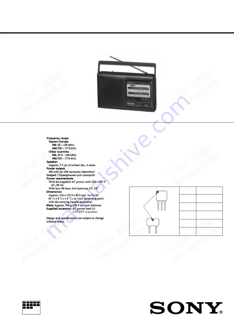 Sony icf-28 Service Manual Download Page 1